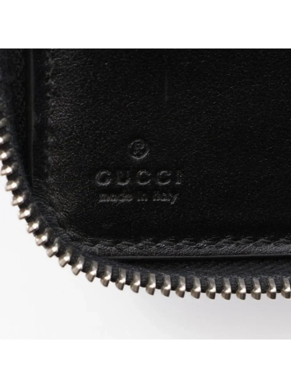 Gucci Round Wallet GG Embossed Black Leather
